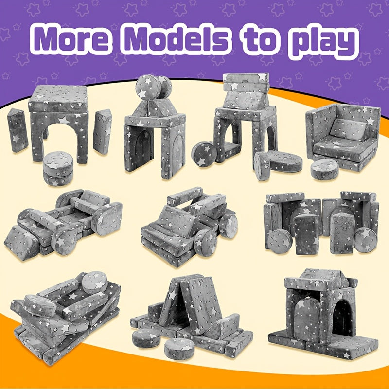 12pcs Pink Pet Bed Set - Versatile & Comfortable Memory Foam Dog Couch, Detachable Covers for Small to Large Breeds - Ideal for Play & Sleep in Living Room or Bedroom, Free Shape Combination, Sponge, Indoor Animals