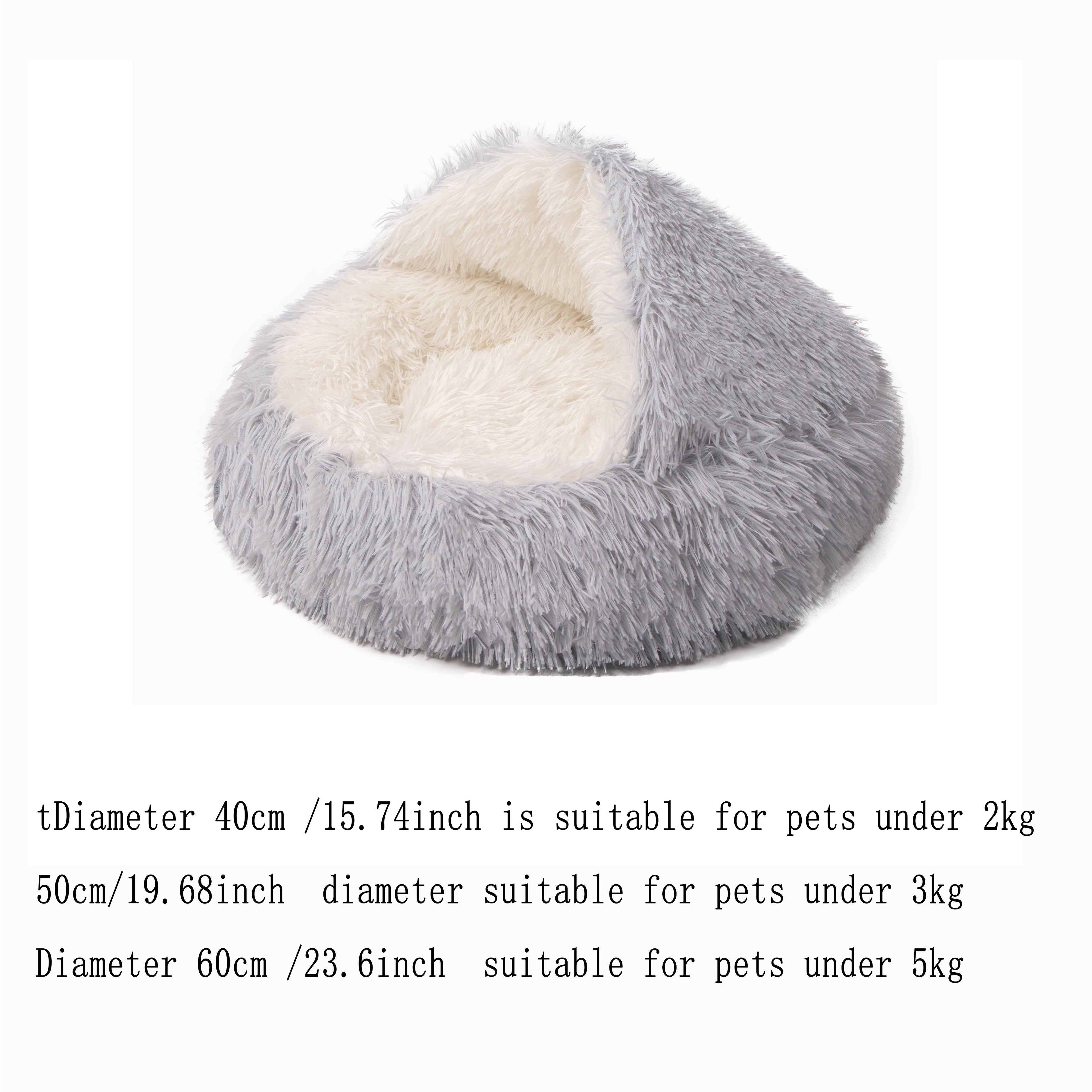 1pc Classic Plush Shell Cat Bed with Hood - Cozy Half-Enclosed Pet Nest for Cats and Small Dogs, Warm Comfortable Polyester Fiber Material, Non-Electric, Easy Assembly