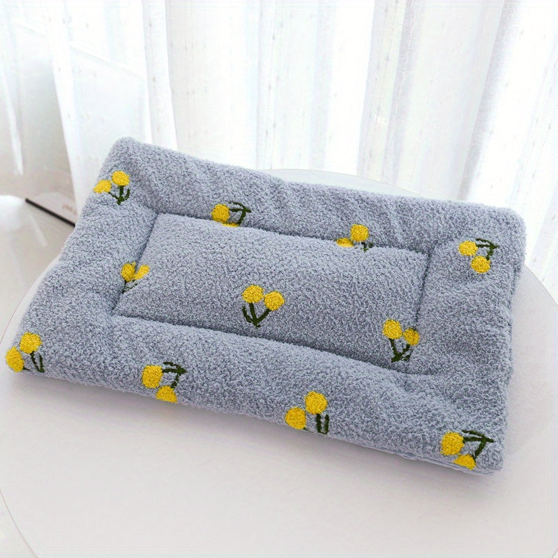 Extra Large, Large, medium, or small - Soft Pastel pink, red, yellow, or grey - Plush Pet Mat for Cats & Dogs - Non-Slip, Cushioned Bed Mat - Home Decor - Easy Clean - S/M/L Sizes, Cat Dog Cushion, Playful Design, Nonslip Bottom