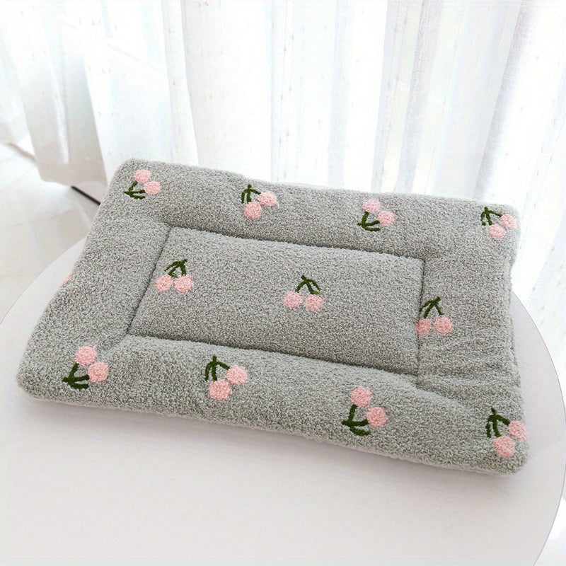 Extra Large, Large, medium, or small - Soft Pastel pink, red, yellow, or grey - Plush Pet Mat for Cats & Dogs - Non-Slip, Cushioned Bed Mat - Home Decor - Easy Clean - S/M/L Sizes, Cat Dog Cushion, Playful Design, Nonslip Bottom