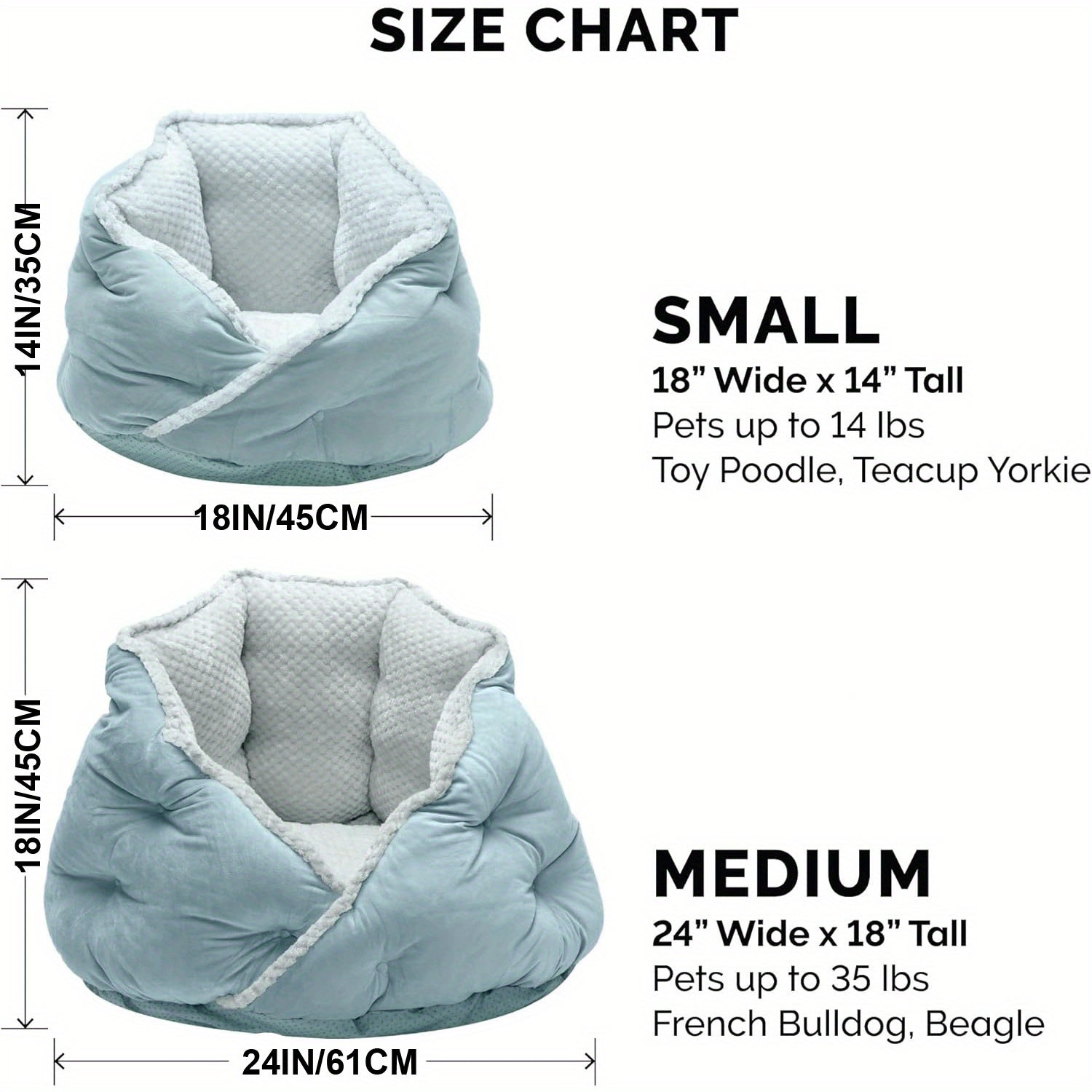 1pc Cozy Minky Plush & Velvet Pet Bed for Cats & Small Dogs, Non-Slip Bottom, Soft Gray with White Trim, Washable & Durable, Holds Up to 35 lbs, Perfect for Indoor Comfort, Cute Cat Bed