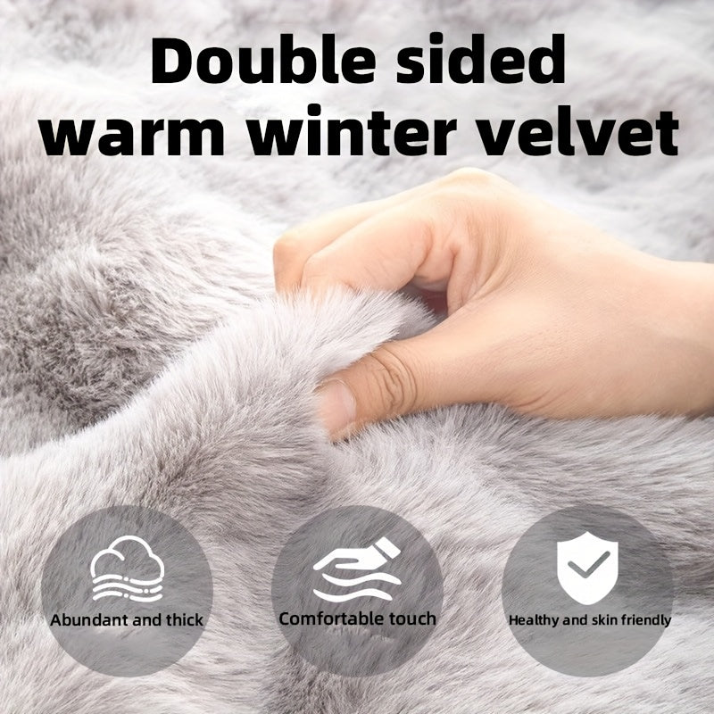 Extra-Large Thickened Dog Bed for Medium & Large Dogs - Washable Polyester Kennel Mat with Plush Gray Surface, Durable Square Design for Indoor/Outdoor Use, Winter Warmth & Easy Cleaning, Dog Bed Mat, Cozy Pet Furniture, Cozy Pet Accessory, Thickened