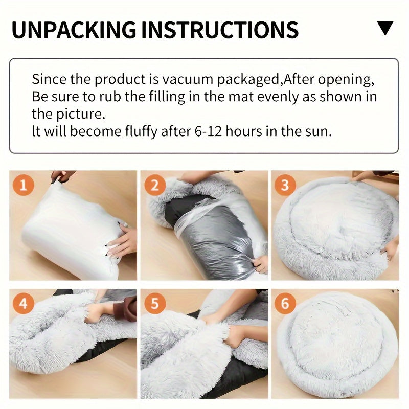 1 Soft and Comfortable Cat Bed with Unique Round Design, Providing a Cozy Sleeping Space for Cats and Small Dogs to Sleep Peacefully – All-Season Pet Cushion