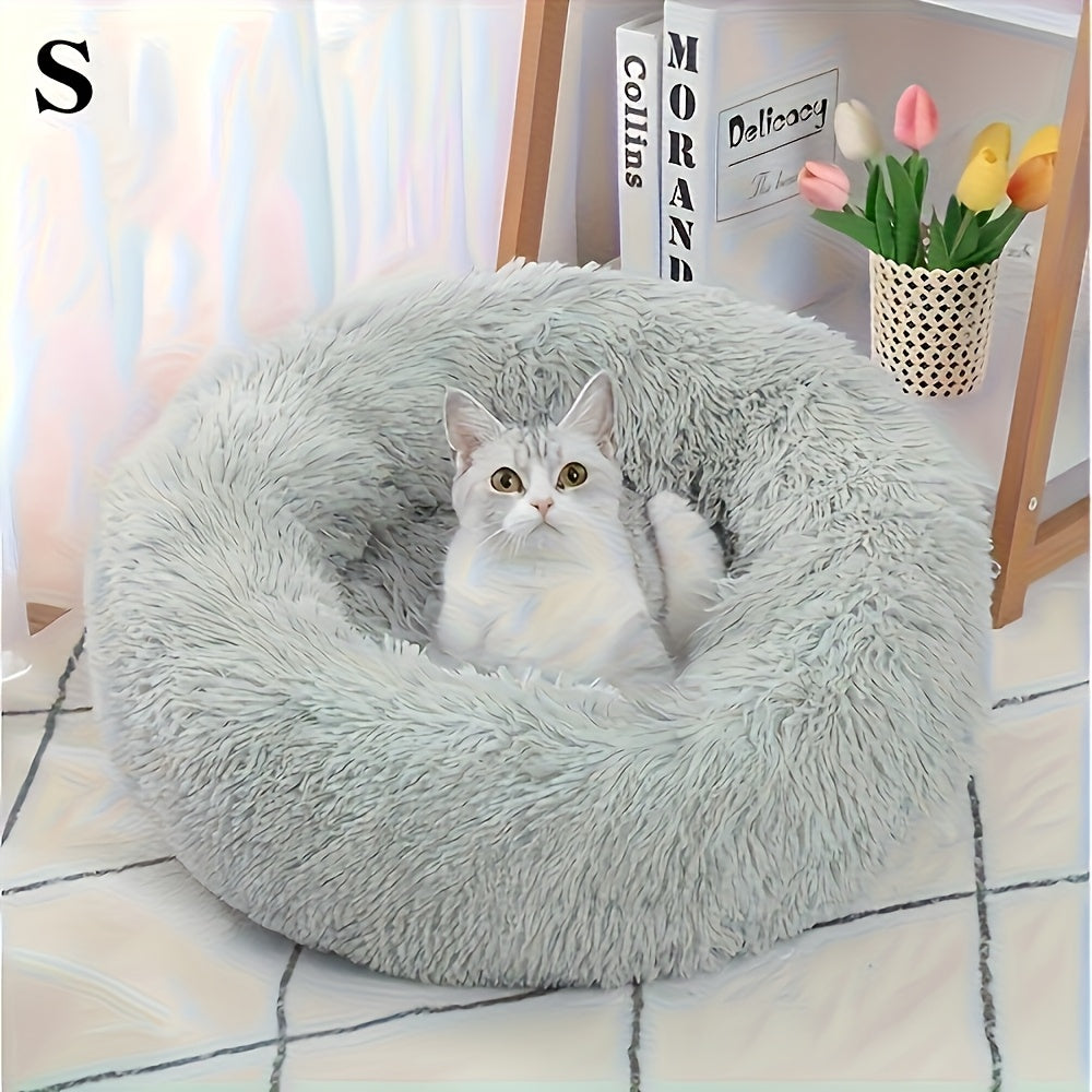1 Soft and Comfortable Cat Bed with Unique Round Design, Providing a Cozy Sleeping Space for Cats and Small Dogs to Sleep Peacefully – All-Season Pet Cushion