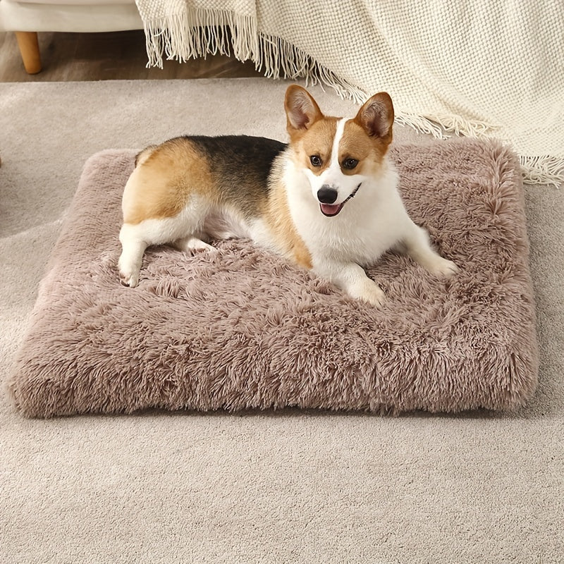1pc Cozy Plush Dog Bed - Soft and Comfortable Pet Mat for Kennel or Crate Christmas Gift