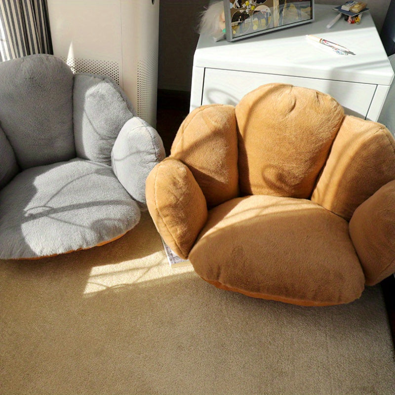 Beige/ Cushion - Soft Polyester Pet Cushion & Human Seat Pad, Easy-to-Clean Non-Toxic Chair Pad for Cats, Dogs, Living Room, Bedroom, Office - Compatible with Pets and Humans, Cozy Seating, Stylish Home Accessory, Comfortable Padding, Versatile Seating,