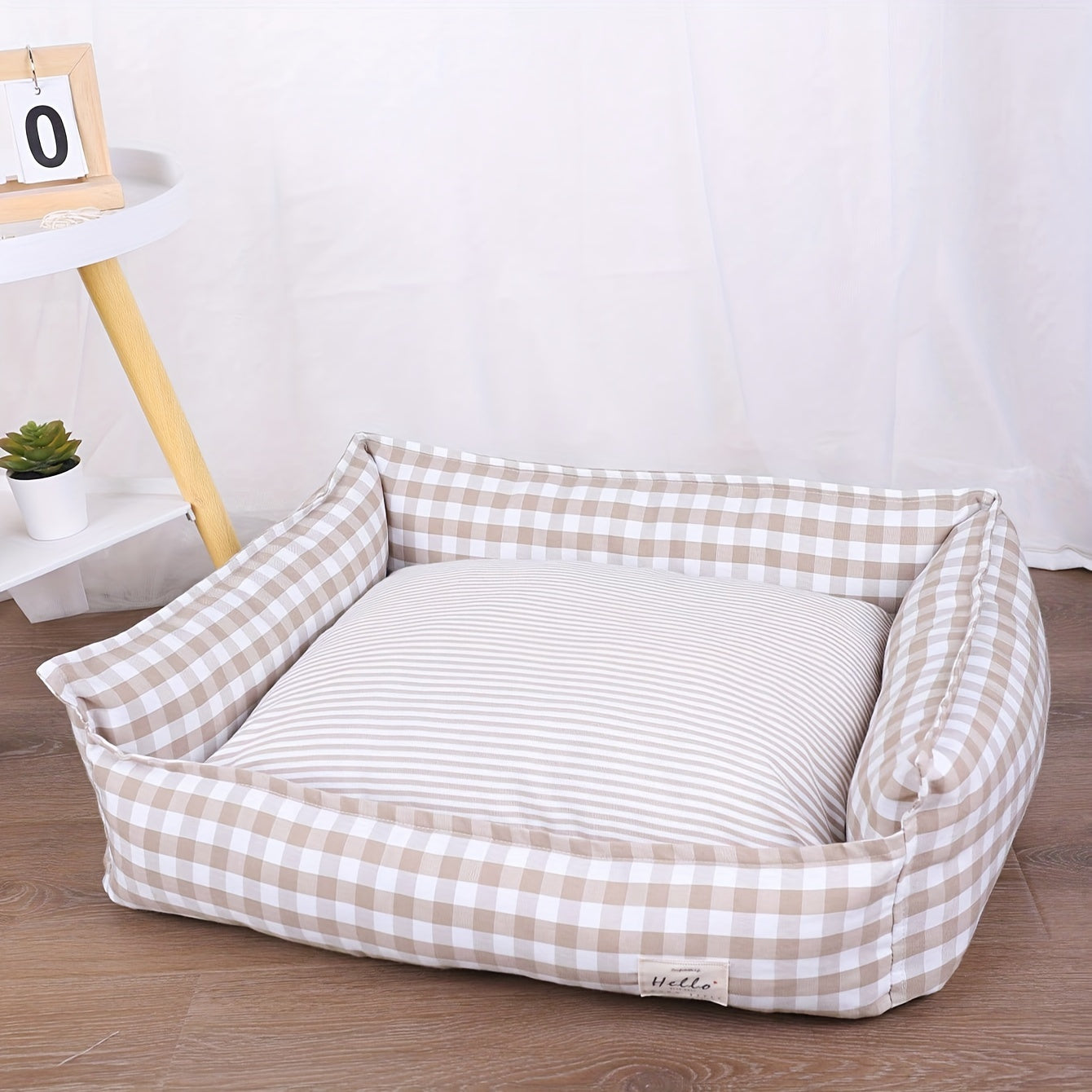 Cozy Checkered Pet Bed for Dogs & Cats - Removable Washable Polyester Nest, All-Season Indoor Comforter-Style Bedding with Vacuum Packaging for Easy Storage, Plush Cushion, Durable Construction, Home Pets