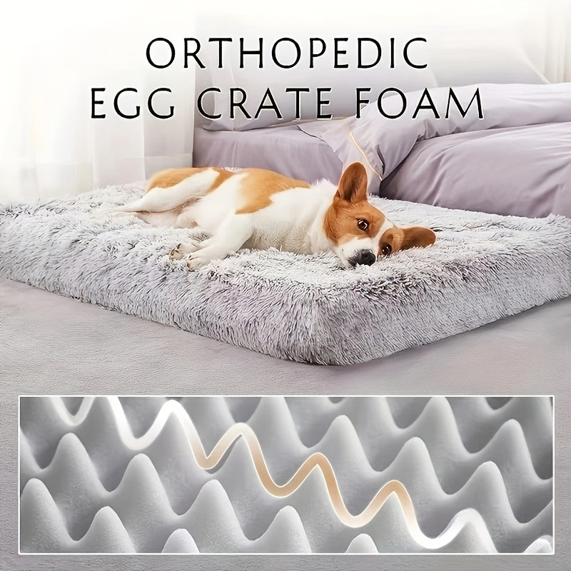 1pc Cozy Plush Dog Bed - Soft and Comfortable Pet Mat for Kennel or Crate Christmas Gift
