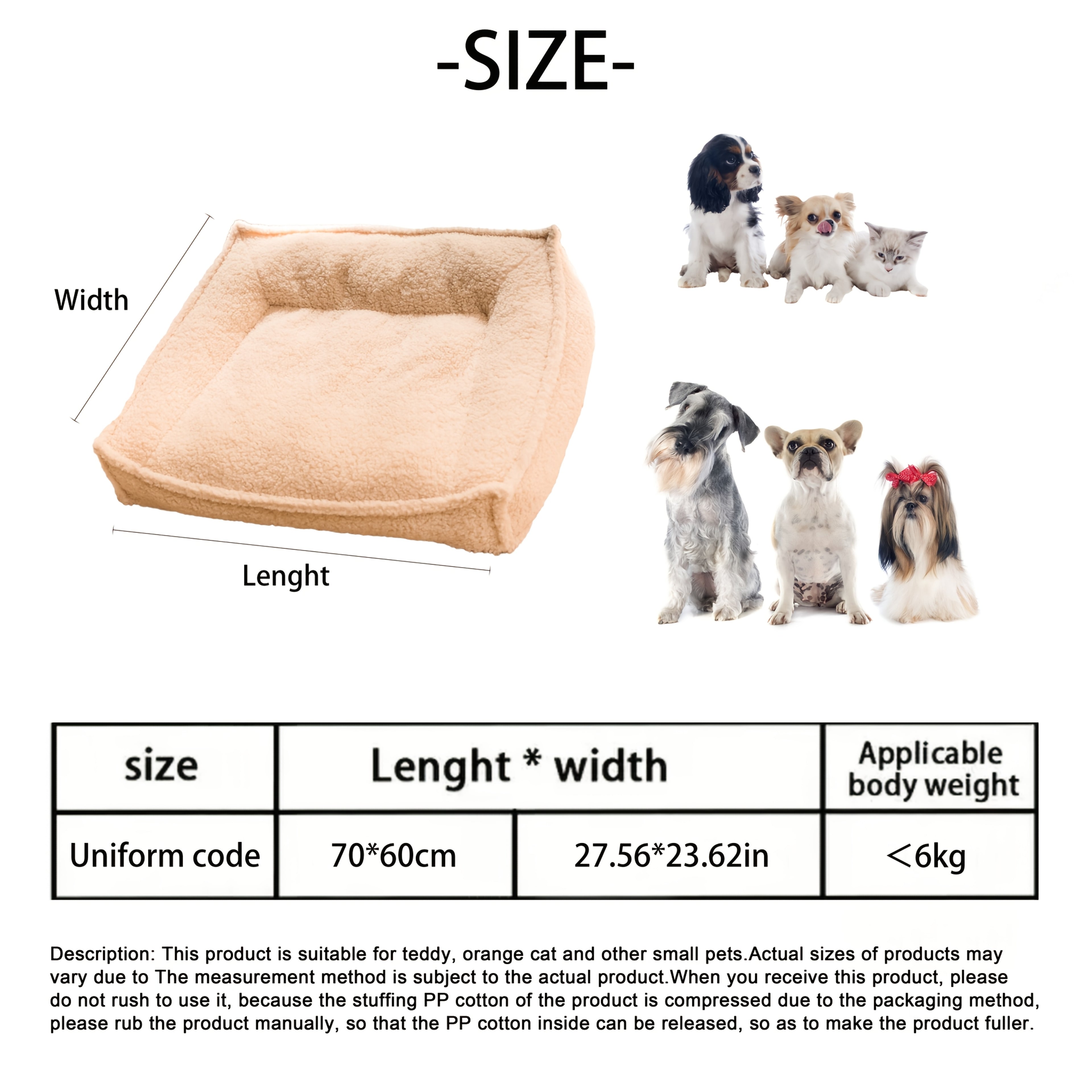 4-Season Pet Bed for Small to Medium Dogs & Cats - Washable Neck Support with Removable Pillow, Soft Plush Beige & Green Dog Bed with Marble Pattern, Durable Lightweight Design for Home & Travel, Pet Bed for Dogs, Cozy Pet Furniture, Stylish Pet