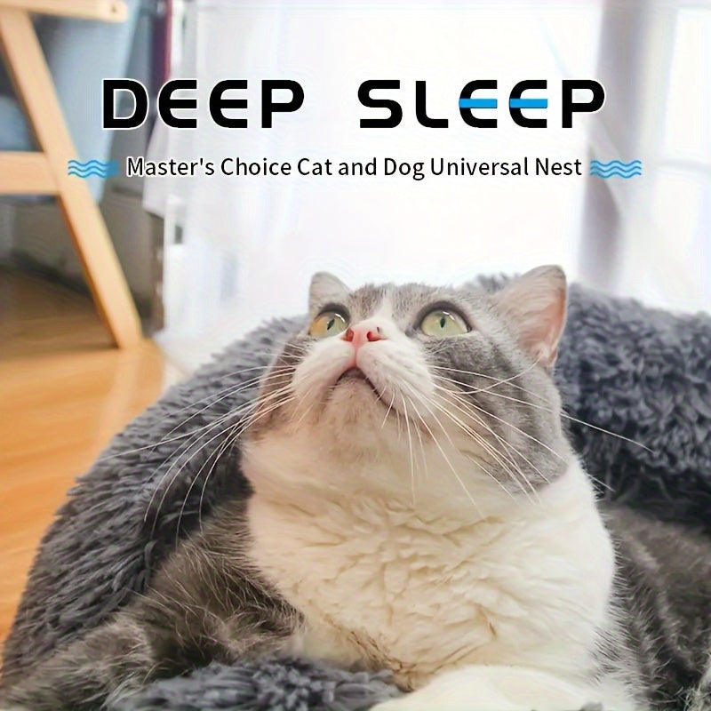 1 Soft and Comfortable Cat Bed with Unique Round Design, Providing a Cozy Sleeping Space for Cats and Small Dogs to Sleep Peacefully – All-Season Pet Cushion