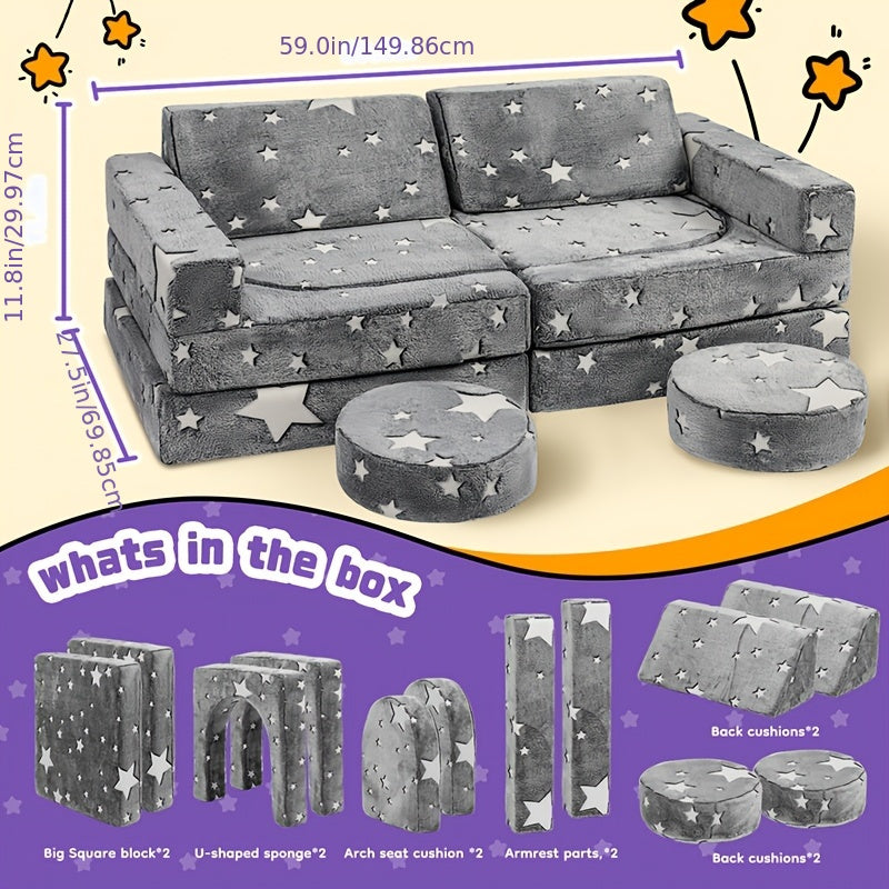 12pcs Pink Pet Bed Set - Versatile & Comfortable Memory Foam Dog Couch, Detachable Covers for Small to Large Breeds - Ideal for Play & Sleep in Living Room or Bedroom, Free Shape Combination, Sponge, Indoor Animals