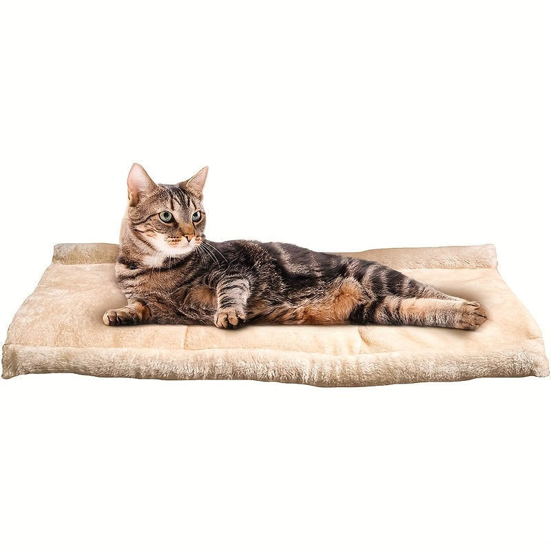 2-in-1 Foldable Cat Mat & House - Soft Polyester Tunnel Bed with Plush Fleece Lining, Portable Warm Nest for Indoor Cats, Cozy Multifunctional Pet Bed & Shelter, Durable Fabric, Small Space Pets
