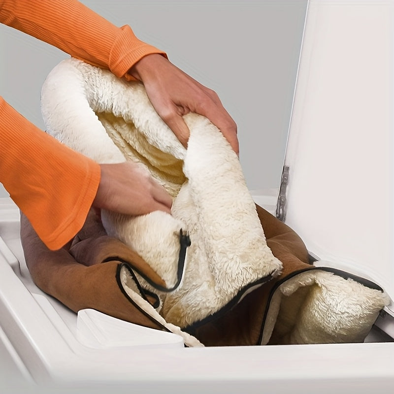 2-in-1 Foldable Cat Mat & House - Soft Polyester Tunnel Bed with Plush Fleece Lining, Portable Warm Nest for Indoor Cats, Cozy Multifunctional Pet Bed & Shelter, Durable Fabric, Small Space Pets