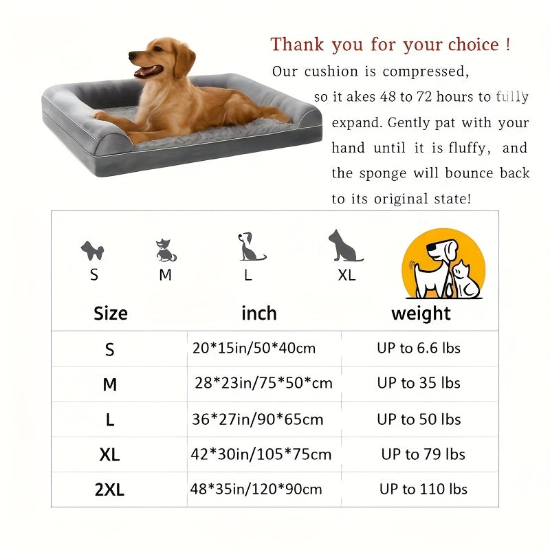 [Luxury Dog/Cat Bed] Luxury Rose Velvet Dog Bed/Cat Bed, Three-Sided Protection Cervical Design | Breathable and Refreshing for All Seasons, Durable Soft Long Plush