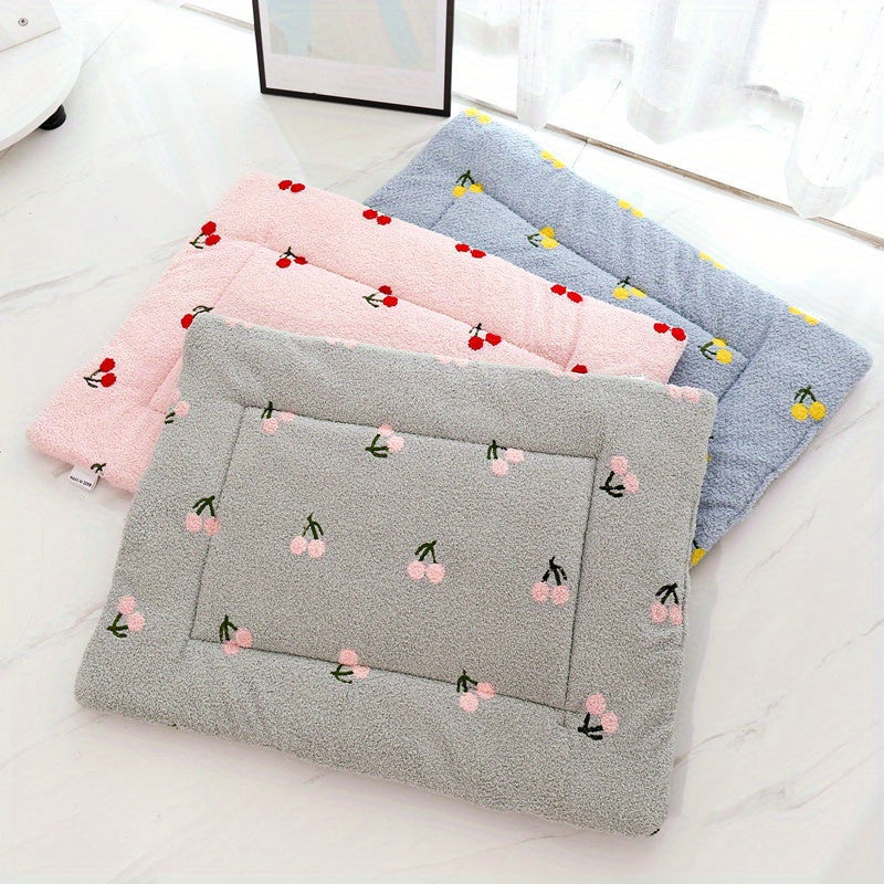 Extra Large, Large, medium, or small - Soft Pastel pink, red, yellow, or grey - Plush Pet Mat for Cats & Dogs - Non-Slip, Cushioned Bed Mat - Home Decor - Easy Clean - S/M/L Sizes, Cat Dog Cushion, Playful Design, Nonslip Bottom