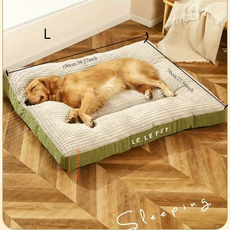 [Cozy Plaid Dog Bed] Washable Plaid Cozy Winter Dog Bed | Multi-Size, Fresh Color Scheme, Removable & All-Season Comfort for Large Breeds, Soft Polyester Material, Perfect for Year-Round Use