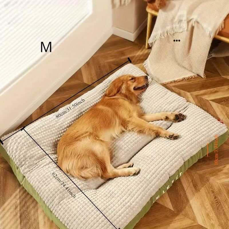 [Cozy Plaid Dog Bed] Washable Plaid Cozy Winter Dog Bed | Multi-Size, Fresh Color Scheme, Removable & All-Season Comfort for Large Breeds, Soft Polyester Material, Perfect for Year-Round Use