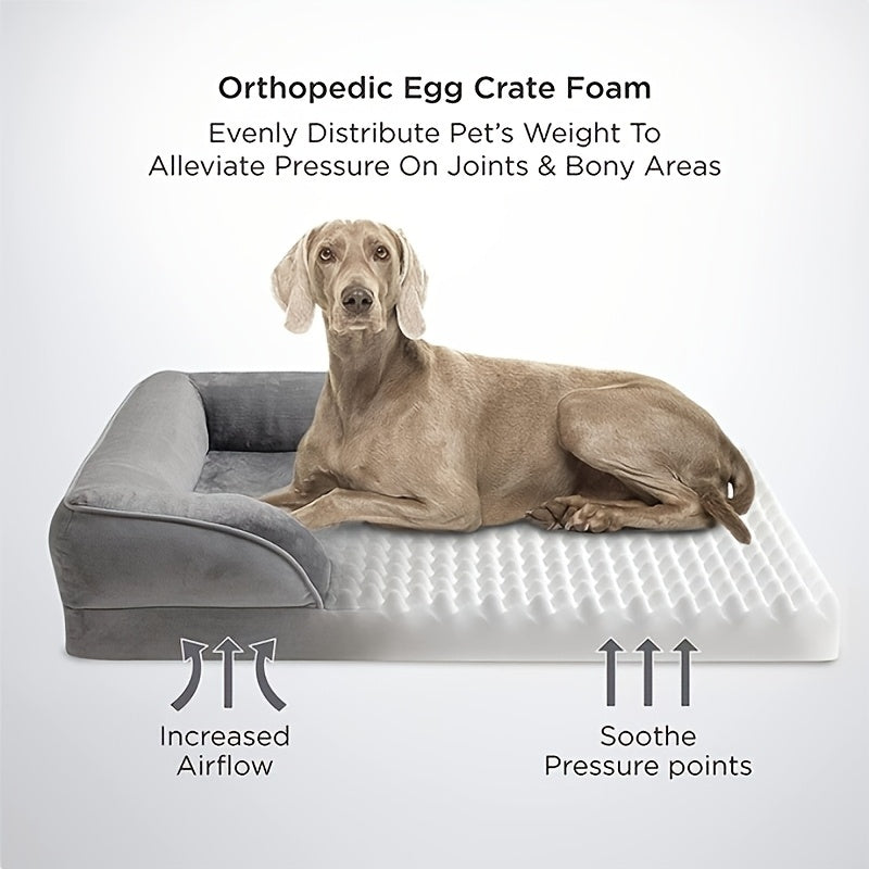 [Orthopedic Dog] Super Large Dog Orthopedic Dog Bed | Polyester Material | Washable, Detachable, Antiskid, Comfortable & Soft | All-Season Use | Suitable for All Dog Sizes | Easy Assembly