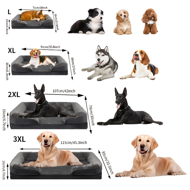 [Orthopedic Dog] Super Large Dog Orthopedic Dog Bed | Polyester Material | Washable, Detachable, Antiskid, Comfortable & Soft | All-Season Use | Suitable for All Dog Sizes | Easy Assembly